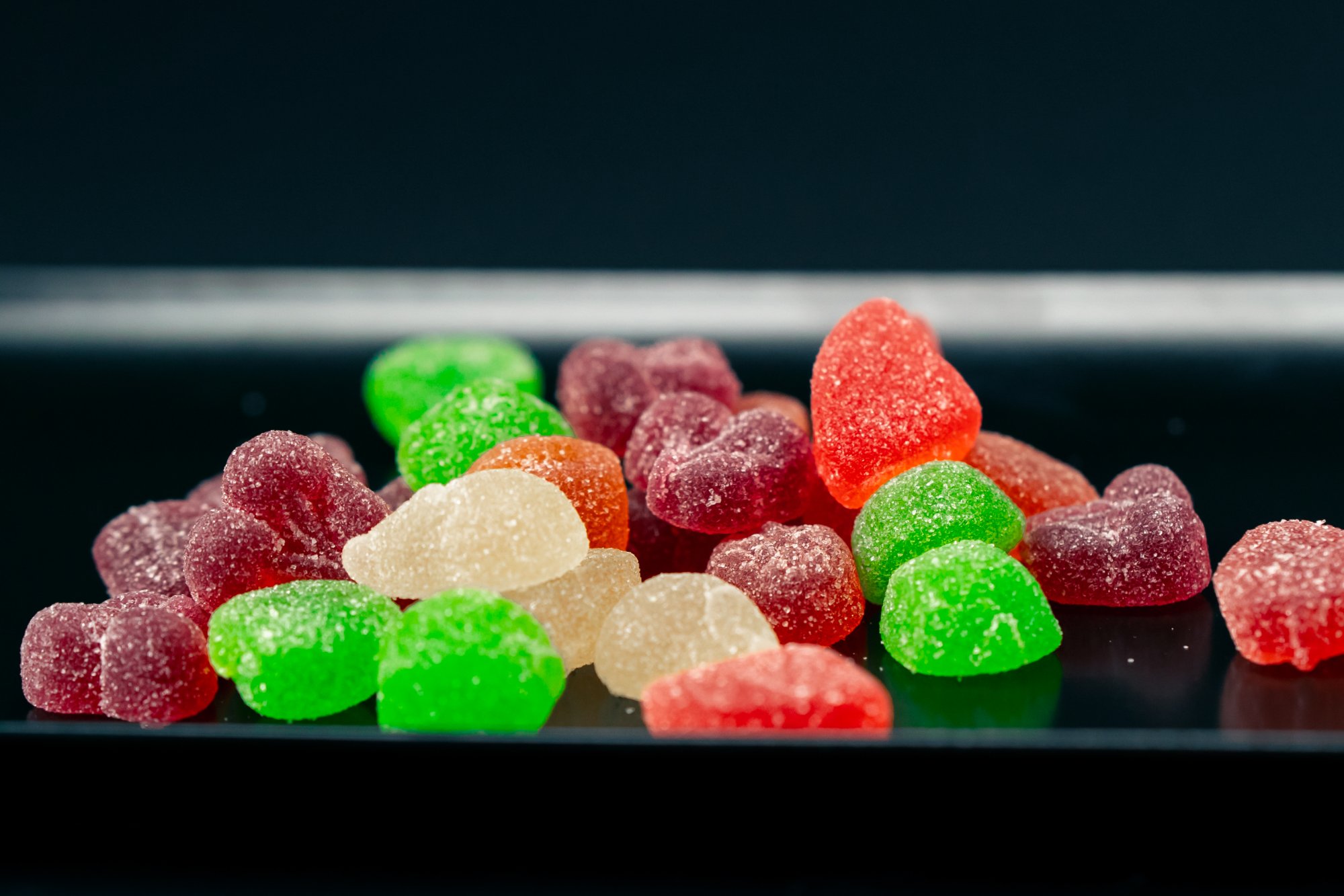 Colorful cannabis gummy edibles